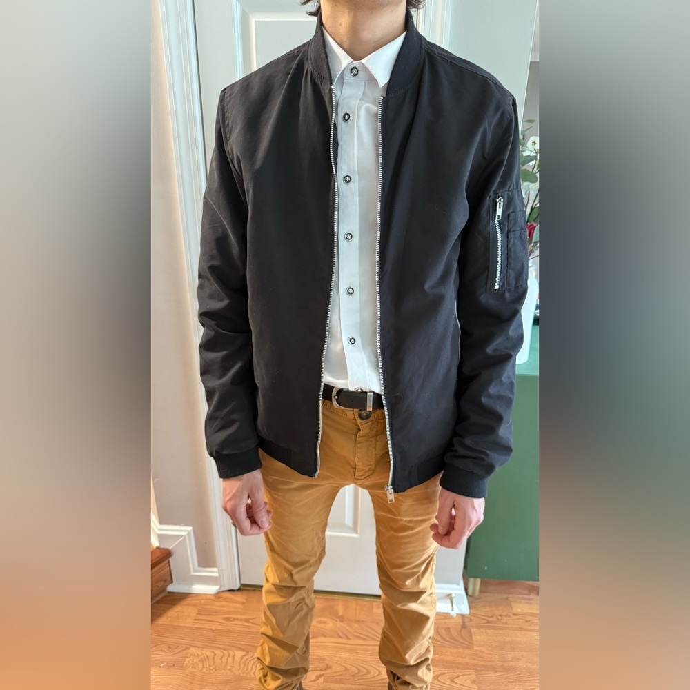 Jack & Jones Men's Black Bomber Jacket